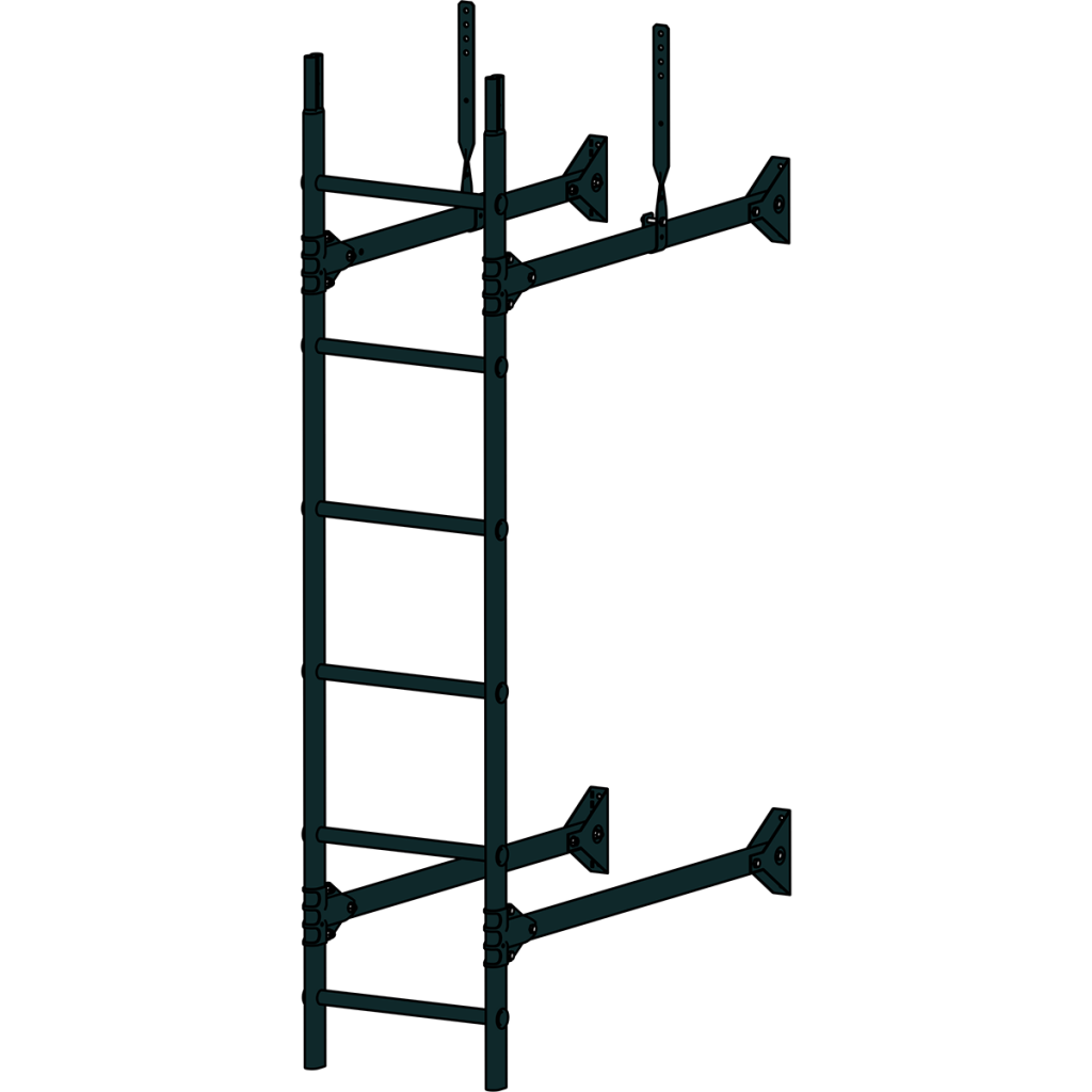 лестница стеновая roofsystems prestige 400, ral 9005 черный (3 м)