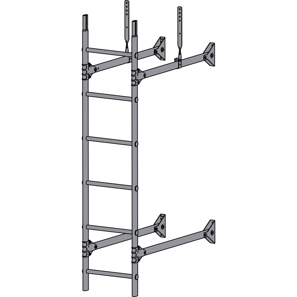 лестница стеновая roofsystems prestige 400, ral 7004 серый (1,8 м)