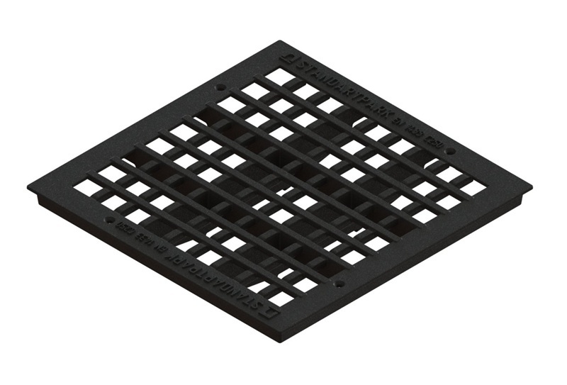 решетка чугунная ячеистая стандартпарк basic к дождеприемнику 400x400