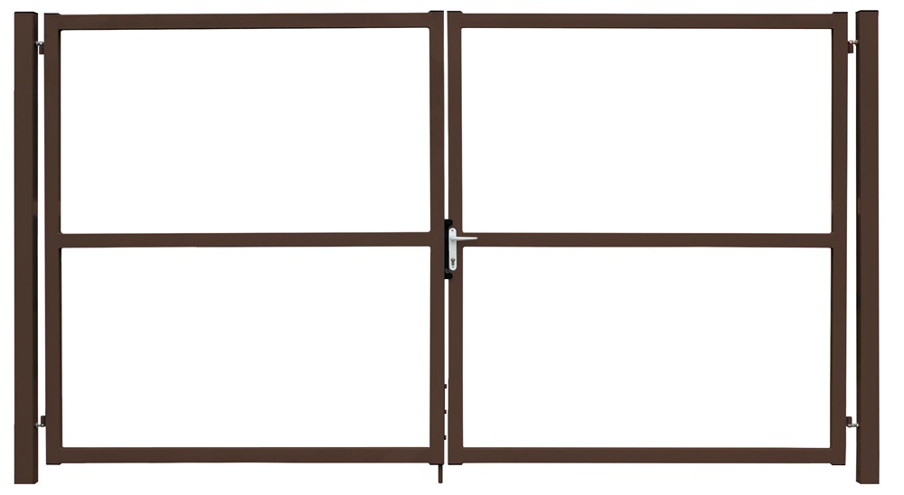 ворота распашные grand line colority zinc lock с полимерным покрытием 1,8х4,0 м, ral 8017