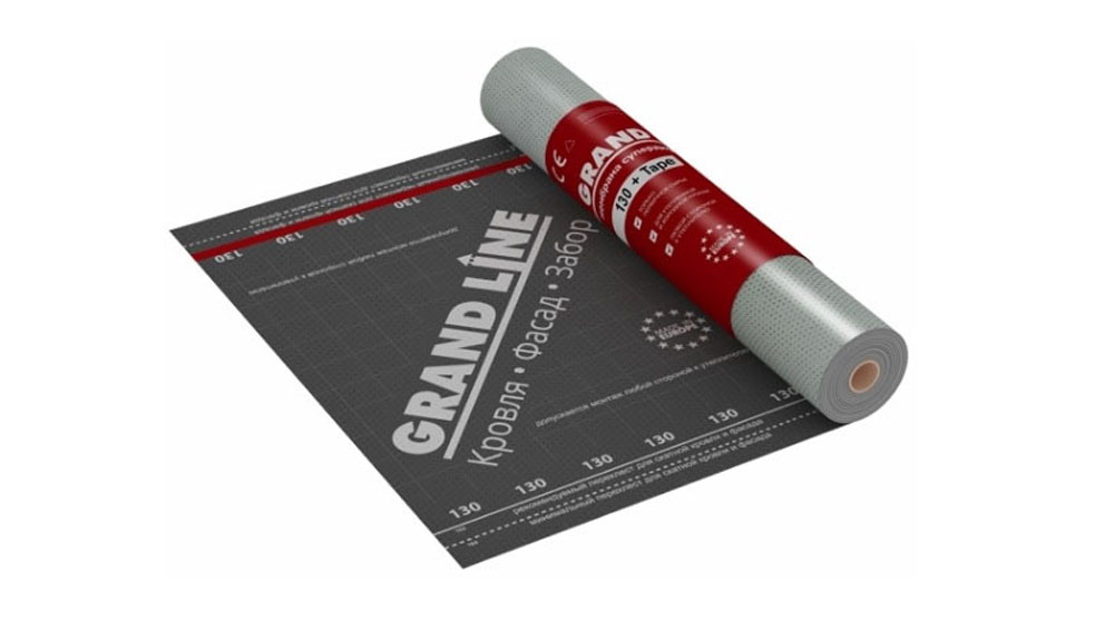 мембрана супердиффузионная с клеевым слоем grand line 130 + tape (75 м2)