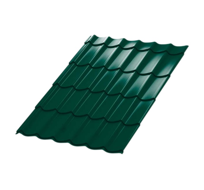 металлочерепица металл профиль ламонтерра vikingmp e 0,5 мм полиуретан матовый текстурированный (рu), ral 6005 зеленый мох