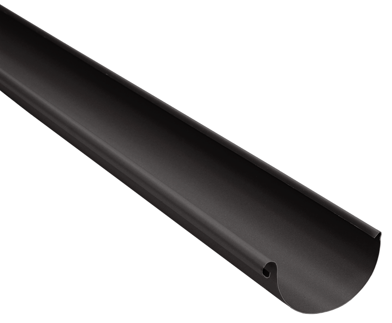 желоб водосточный grand line pu matt d125 мм, rr 32 темно-коричневый матовый (3 м)
