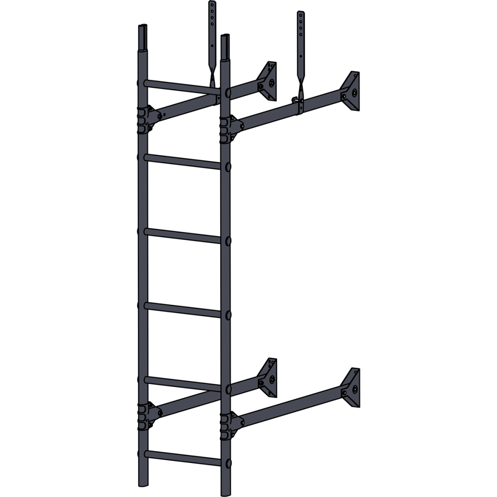 лестница стеновая roofsystems prestige 400, ral 7024 серый графит (1,8 м)