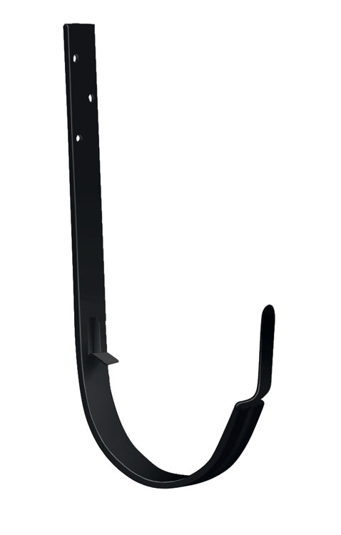 крюк крепления желоба длинный grand line pe matt d125 мм, ral 9005 черный матовый