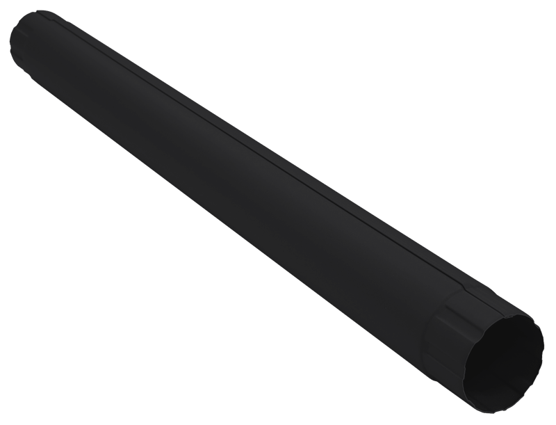 труба водосточная grand line pu matt d90 мм, ral 9005 черный матовый (1 м)