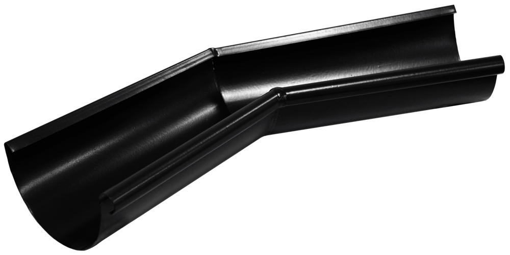 угол желоба внутренний 135 град. grand line pu matt d125 мм, ral 9005 черный матовый