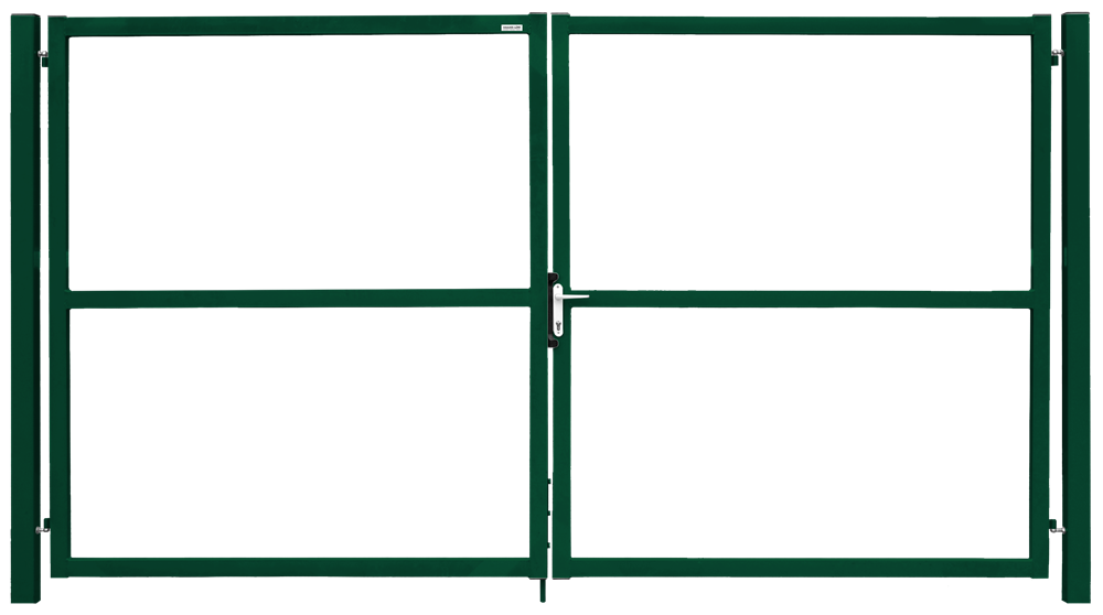 ворота распашные grand line colority zinc lock с полимерным покрытием 1,8х4,0 м, ral 6005