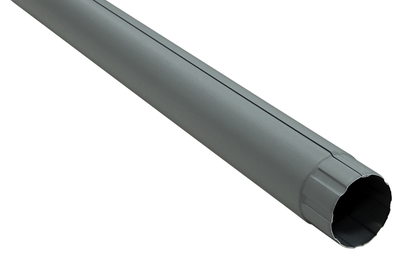 труба водосточная grand line pu matt d90 мм, ral 7024 темно-серый матовый (3 м)