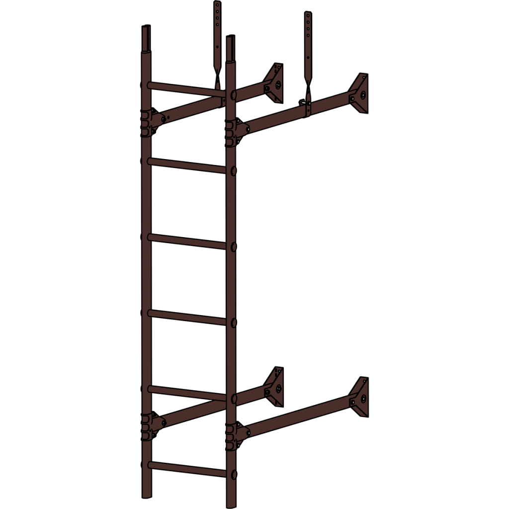 лестница стеновая roofsystems prestige 400, ral 8017 коричневый (3 м)