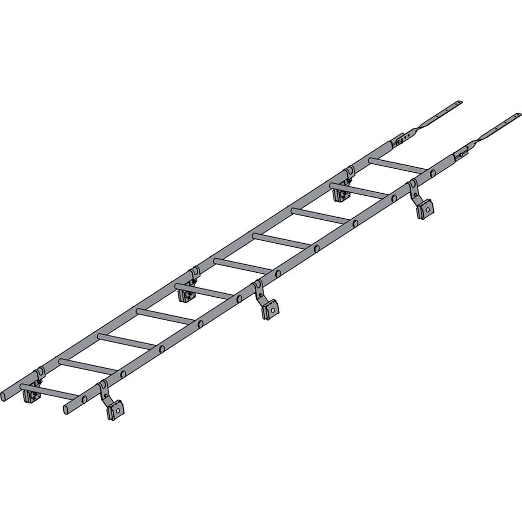 лестница кровельная roofsystems prestige 400 фальц для фальцевой кровли, ral 7004 серый (3 м)