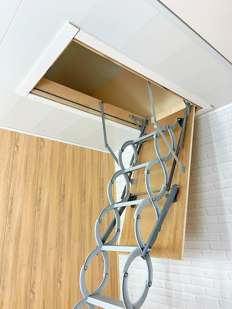 чердачная лестница fakro loftstep lst lite, высота 280 см, размер проема 70x80