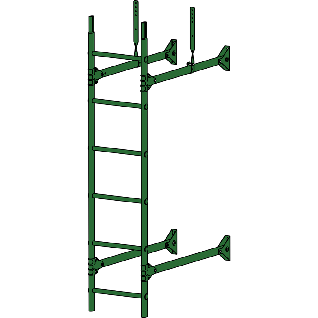 лестница стеновая roofsystems prestige 400, ral 6002 зеленый лист (1,2 м)