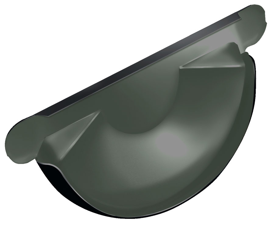 заглушка желоба grand line pe matt d125 мм, ral 9005 черный матовый