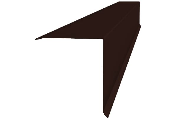 планка конька односкатной кровли 160х160 мм grand line 0,45 мм полиэстер (ре), ral 8017 коричневый, 2000 мм