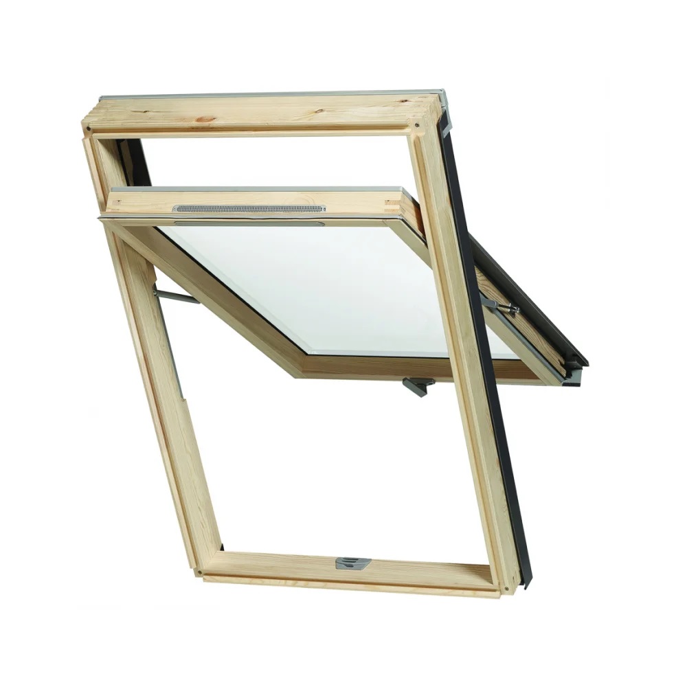 мансардное окно rooflite+ moe b1000 с приподнятой осью поворота створки, c4a 55х98 см