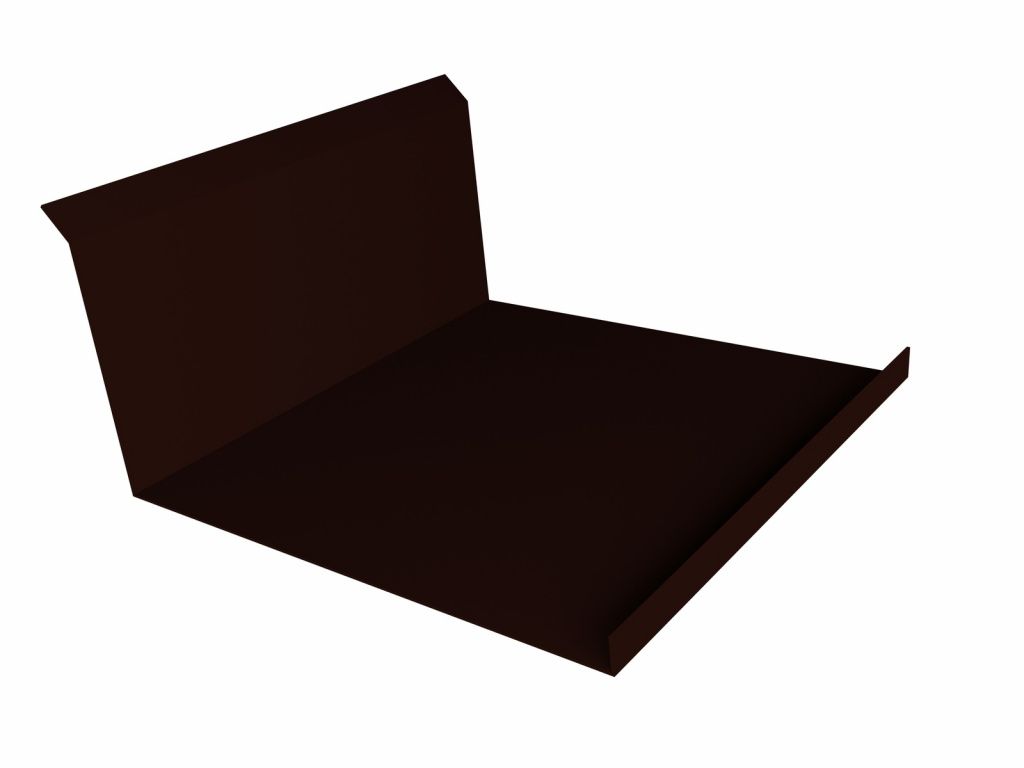 планка примыкания нижняя 122x260 мм grand line 0,45 мм полиэстер (pе), rr 32 темно-коричневый, 2000 мм