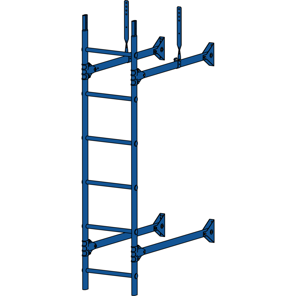 лестница стеновая roofsystems prestige 400, ral 5005 сигнально-синий (1,2 м)