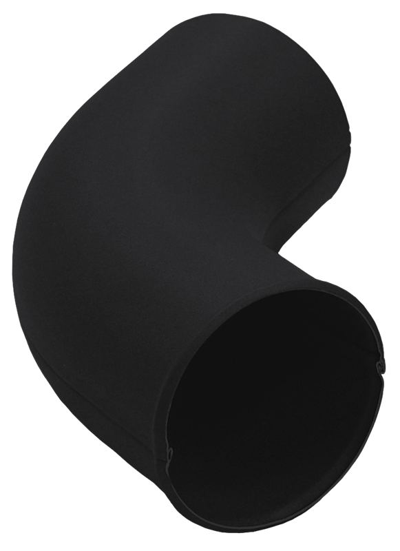 колено сливное grand line pu matt d90 мм, ral 9005 черный матовый