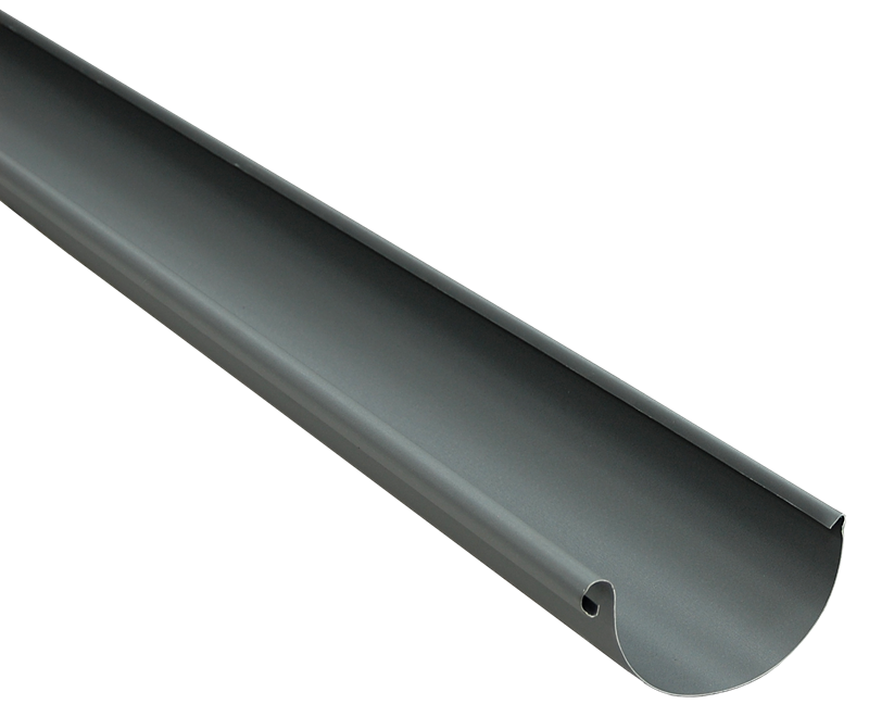 желоб водосточный grand line pu matt d125 мм, ral 7024 темно-серый матовый (3 м)