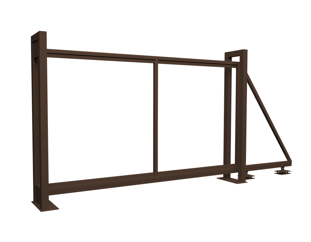 ворота откатные grand line colority zinc с полимерным покрытием 2,03х3,5 м, ral 8017