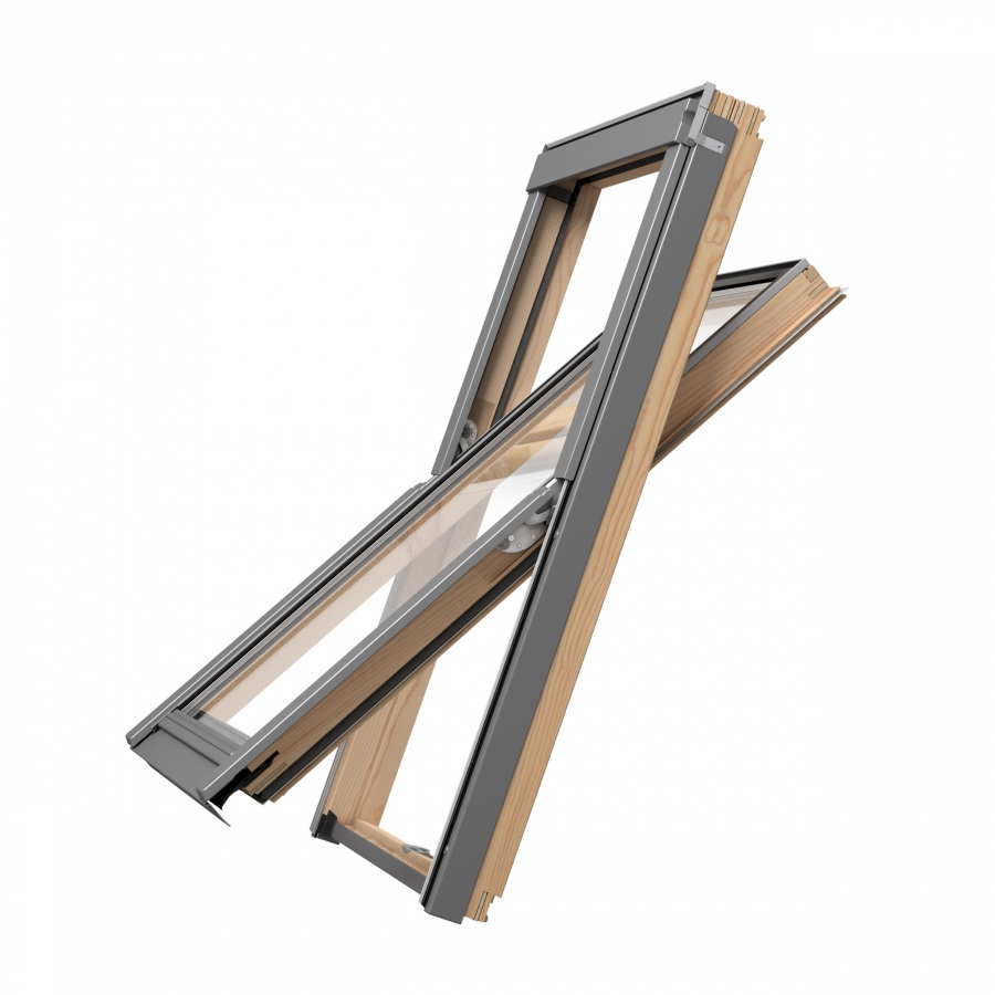 мансардное окно rooflite+ aay b1500 с двухкамерным стеклопакетом, m4a 78х98 см