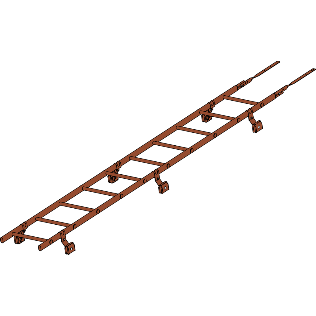лестница кровельная roofsystems prestige 400 фальц для фальцевой кровли, ral 8004 терракота (3 м)