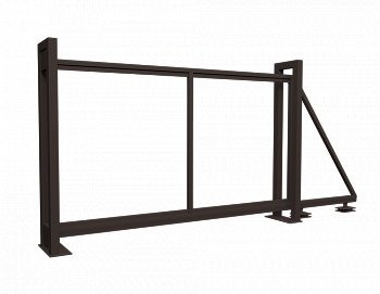 ворота откатные grand line colority zinc с полимерным покрытием 2,03х3,5 м, rr 32