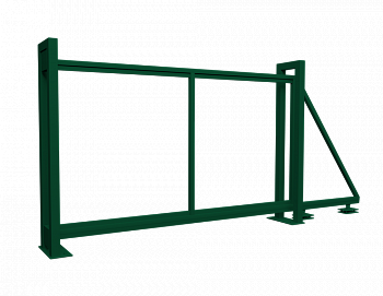 ворота откатные grand line colority zinc с полимерным покрытием 2,03х3,5 м, ral 6005