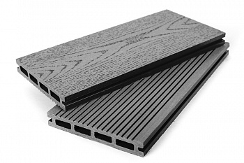 террасная доска дпк (пустотелая) grand line вельвет и тиснение, 140х22х3000 мм (0,42 м2), графит