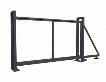 ворота откатные grand line colority zinc с полимерным покрытием 2,03х3,5 м, ral 7024