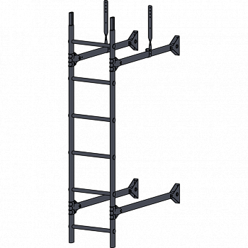 лестница стеновая roofsystems prestige 400, ral 7024 серый графит (1,2 м)