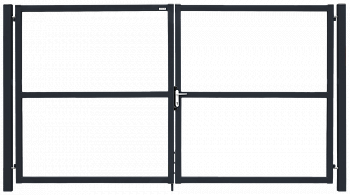 ворота распашные grand line colority zinc lock с полимерным покрытием 1,8х3,5 м, ral 7024