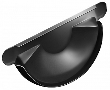 заглушка желоба grand line pu d125 мм, ral 9005 черный