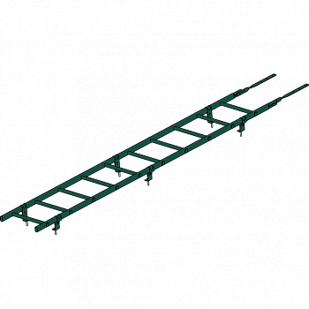 лестница кровельная roofsystems prestige 400 универсальная, ral 6005 зеленый мох (3 м)
