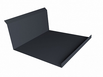 планка примыкания нижняя 122x260 мм grand line 0,45 мм полиэстер (pе), ral 7024 темно-серый, 2000 мм