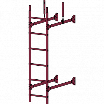 лестница стеновая roofsystems prestige 400, ral 3005 красное вино (1,2 м)