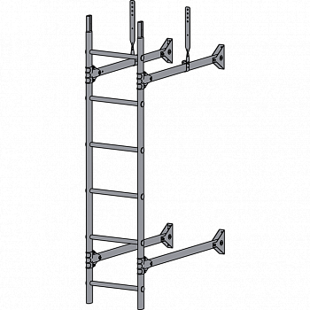 лестница стеновая roofsystems prestige 400, ral 7004 серый (1,2 м)