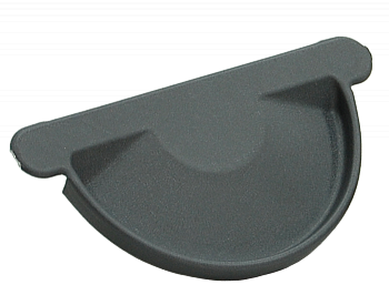 заглушка желоба grand line pu matt d125 мм, ral 7024 темно-серый матовый