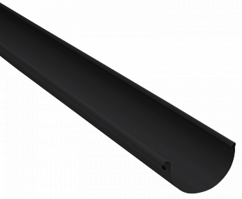 желоб водосточный grand line pu matt d125 мм, ral 9005 черный матовый (3 м)