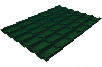 металлочерепица classic drap tx 0,5 мм полиэстер матовый текстурированный (ре), ral 6005 зеленый мох