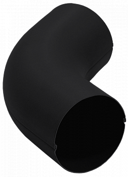 колено трубы 60 град. grand line pu matt d90 мм, ral 9005 черный матовый