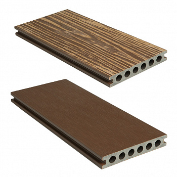 террасная доска дпк (пустотелая) cm decking zebrano коричневый, 138х23х3000 мм