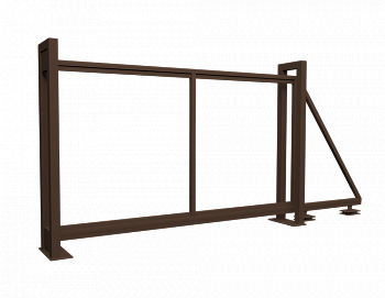ворота откатные grand line colority zinc с полимерным покрытием 2,03х3,5 м, ral 8017