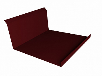планка примыкания нижняя 122x260 мм grand line 0,45 мм полиэстер (pе), ral 3005 красное вино, 2000 мм