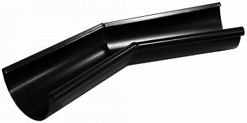 угол желоба внутренний 135 град. grand line pu matt d125 мм, ral 9005 черный матовый