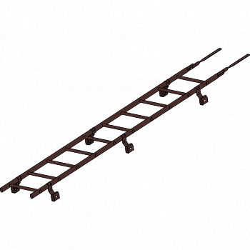 лестница кровельная roofsystems prestige 400 фальц для фальцевой кровли, ral 8017 коричневый (3 м)
