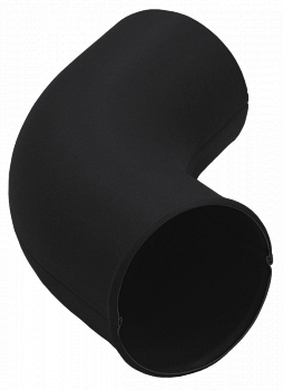 колено сливное grand line pu matt d90 мм, ral 9005 черный матовый