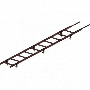 лестница кровельная roofsystems prestige 400 универсальная, ral 8017 коричневый (3 м)