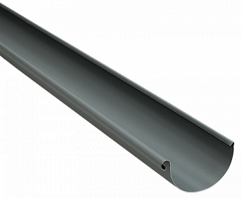 желоб водосточный grand line pu matt d125 мм, ral 7024 темно-серый матовый (3 м)